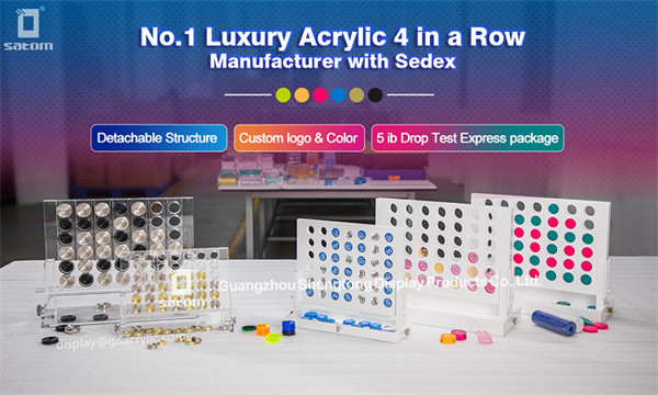 Detachable Luxury Gold Lucite Connect Four Clear Board Games