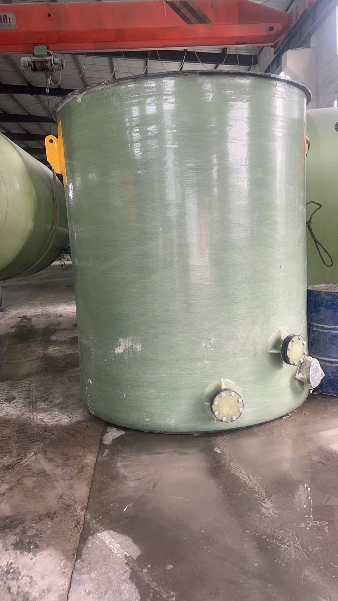 1800mm Filament Winding Chlorine Storage Tank Blue High Strength Finely Processed