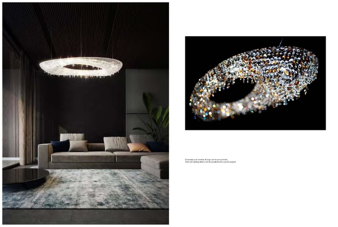 LED Bulb Custom Creative Crystal Lobby Chandelier With Switch Control
