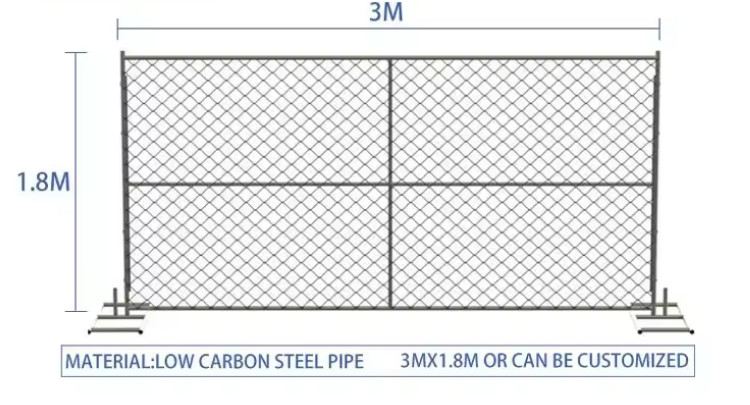 America Galvanised Temporary Fencing 6x8ft Temporary Chain Link Fence Panels