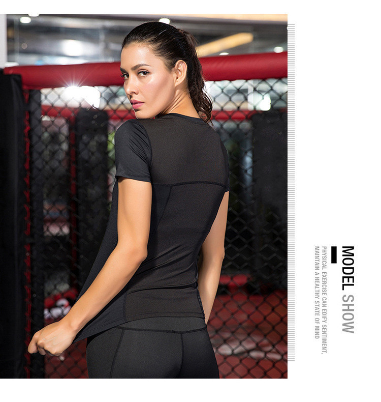 Sportswear Women's Moisture-Wicking Gym Bodybuilding Short-Sleeve T-Shirt