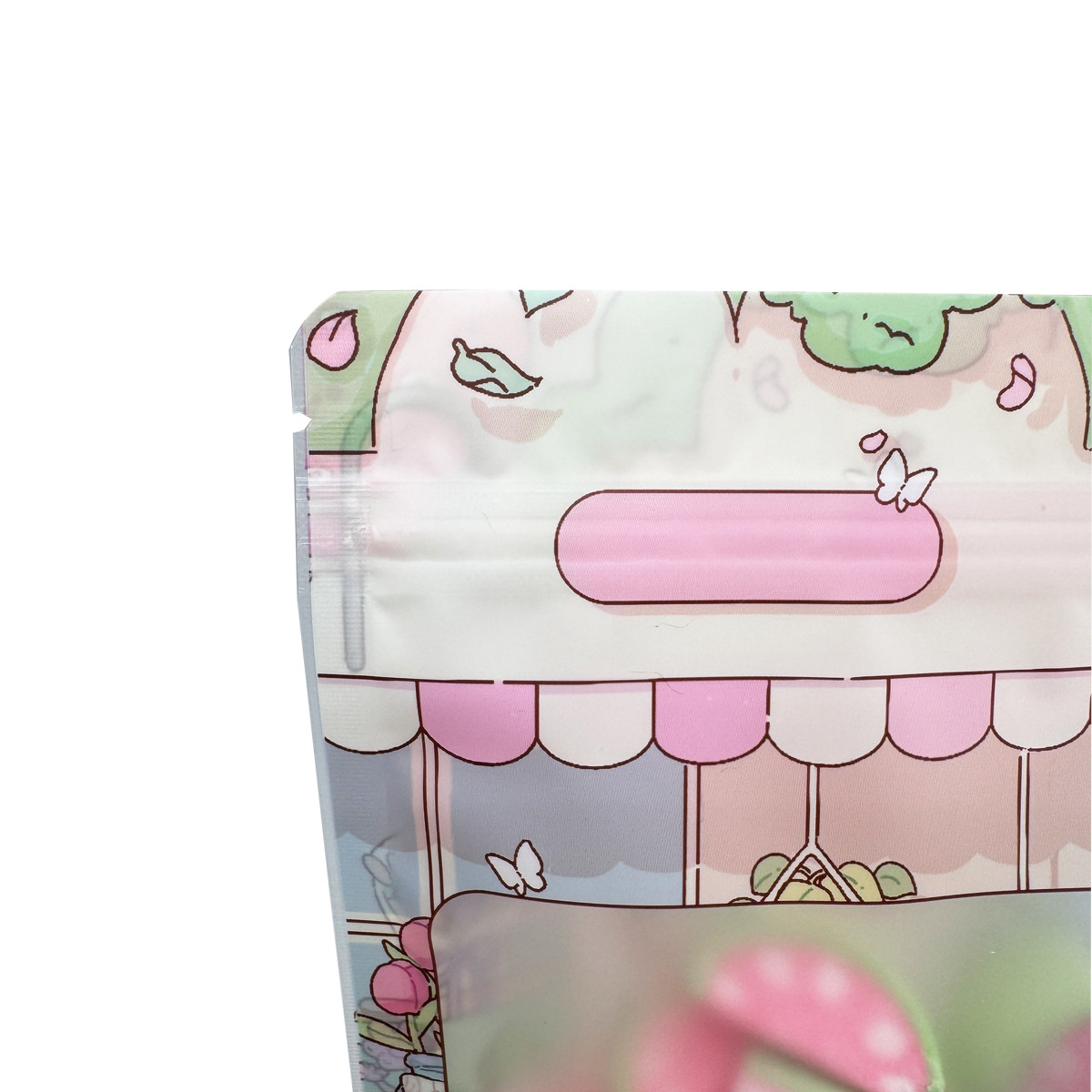 Matte Surface Clear Window Plastic stand up pouch with zipper for food Resealable