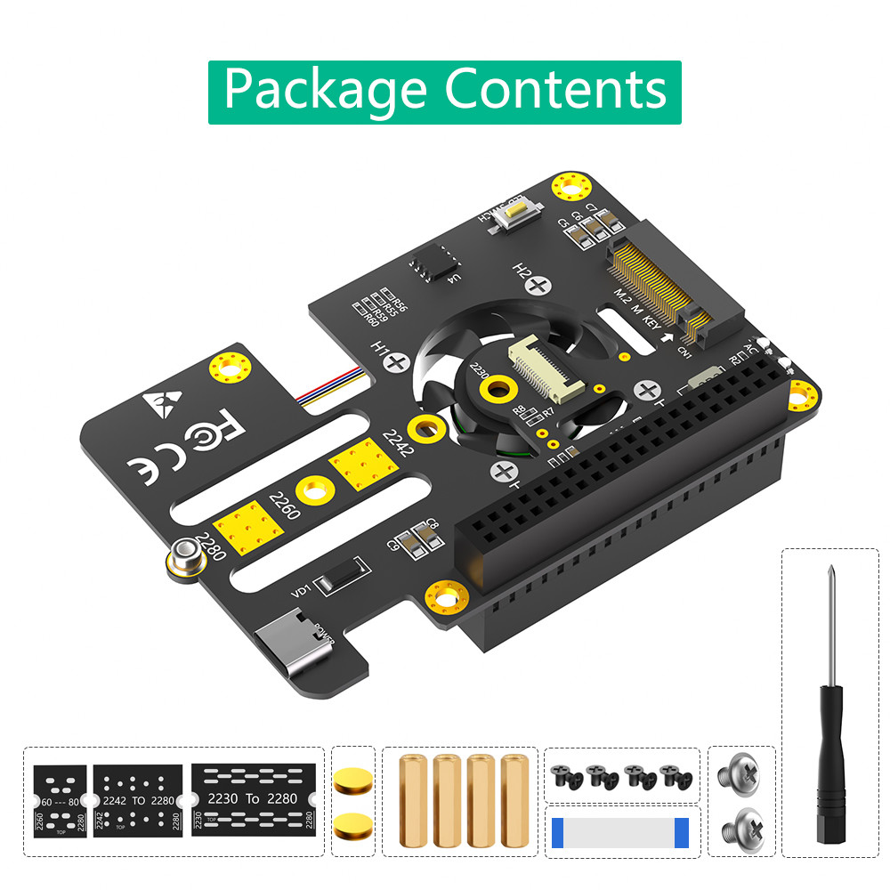 Gen2 M.2 NVMe To PCIe Raspberry Pi PCI-E Adapter 3 In 1 Combo