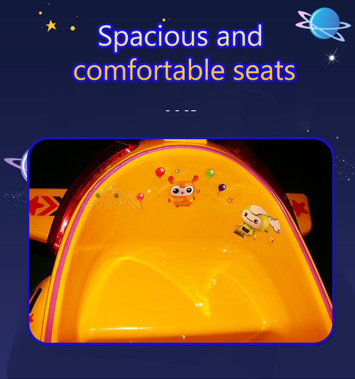 Coin Operated Plastic Material Kids Swing Car Spaceship smiles kiddie ride for sale