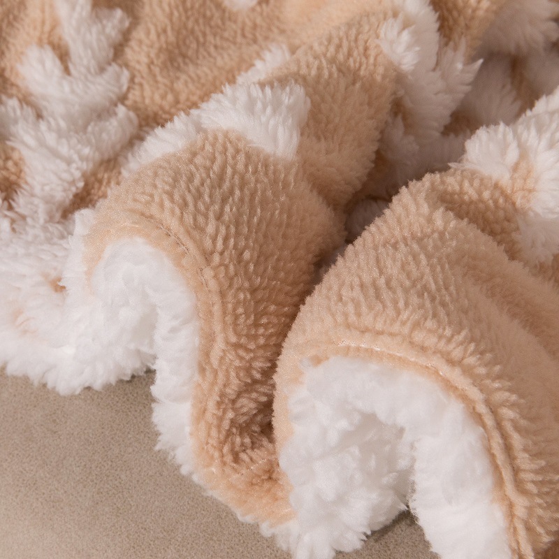 Anti-pilling Coral Fleece Double Layer Sherpa Plush Blanket for Customized Christmas Gifts