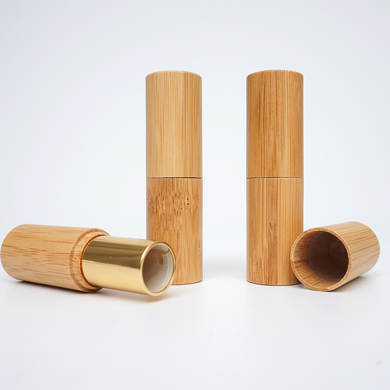 Custom Logo Bamboo Twist up Lipstick Tubes 5g Eco Friendly Empty Mini Unique Lip Balm Tube with Customized Accepted