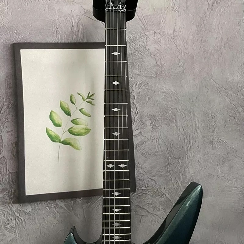 Custom B.C. Rich Chuck Shuldiner Stealth Blue Electric Guitar Open Pickups FR Bridge