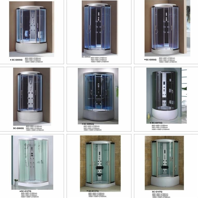 Tempered Glass Steam Shower Room / Enclosed Showers Units with Computer Panel