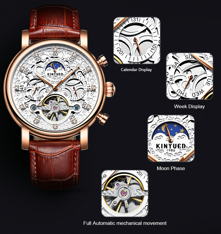 Diamond Decoration Skeleton Mechanical Watch Ladies Mechanical Watch