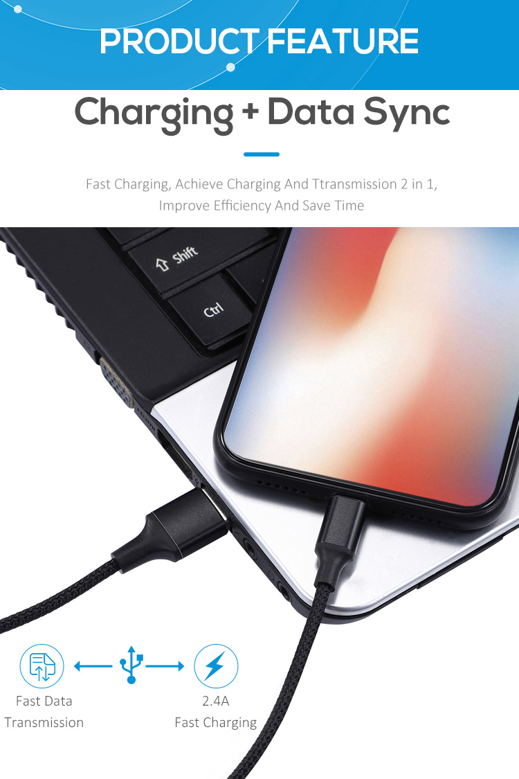 Nylon Braided 1.2M Magnetic Mini Usb Charging Cable