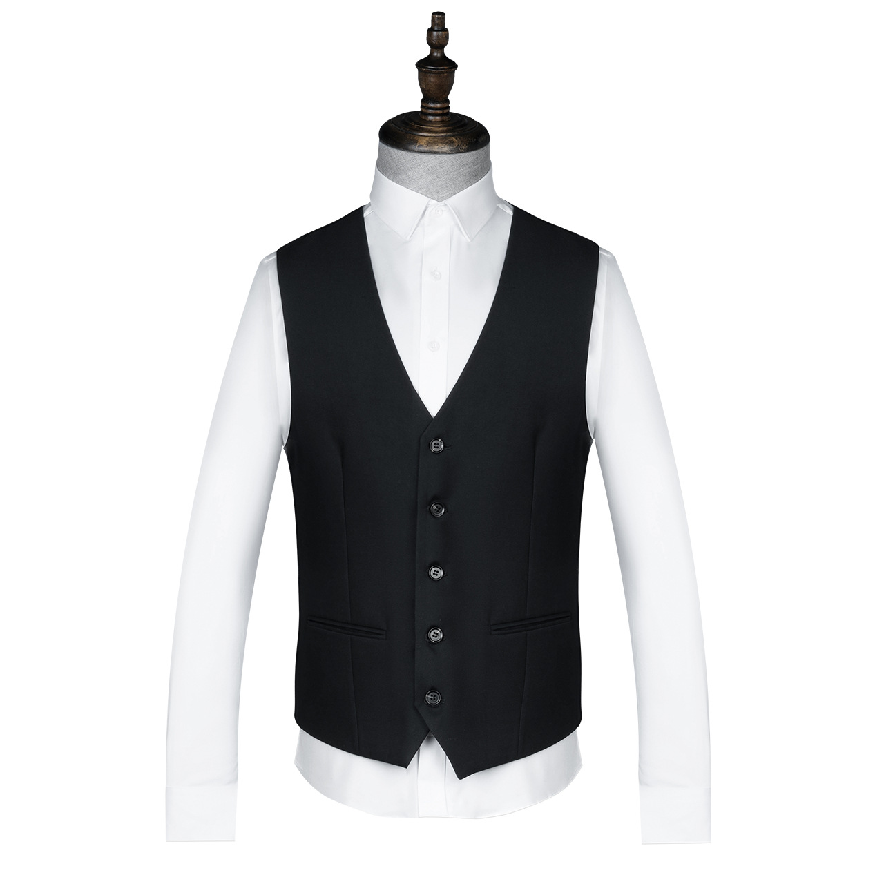 Custom Waistcoat Men Formal Suit Vest Polyester Solid Chalecos Hombre Casual Flax Vest