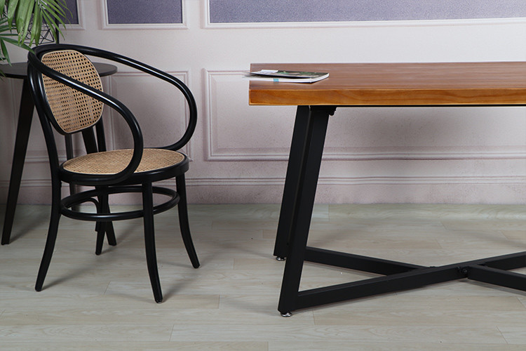 80cm Height Black Thonet Bentwood Chair / Tomile Bentwood Rattan Chairs