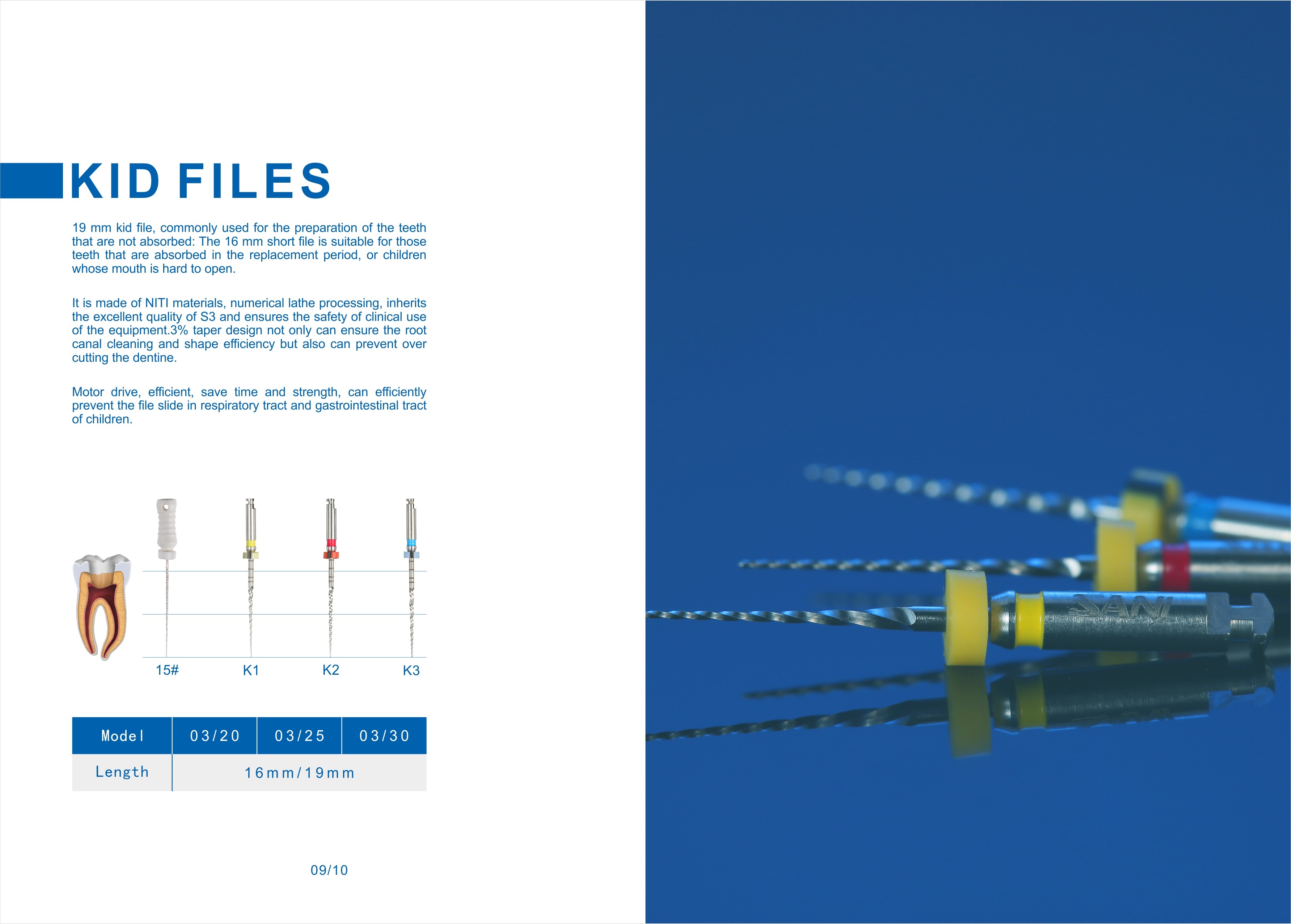 Children Endodontic 3pcs/Pack Niti Rotary Files ISO Certification