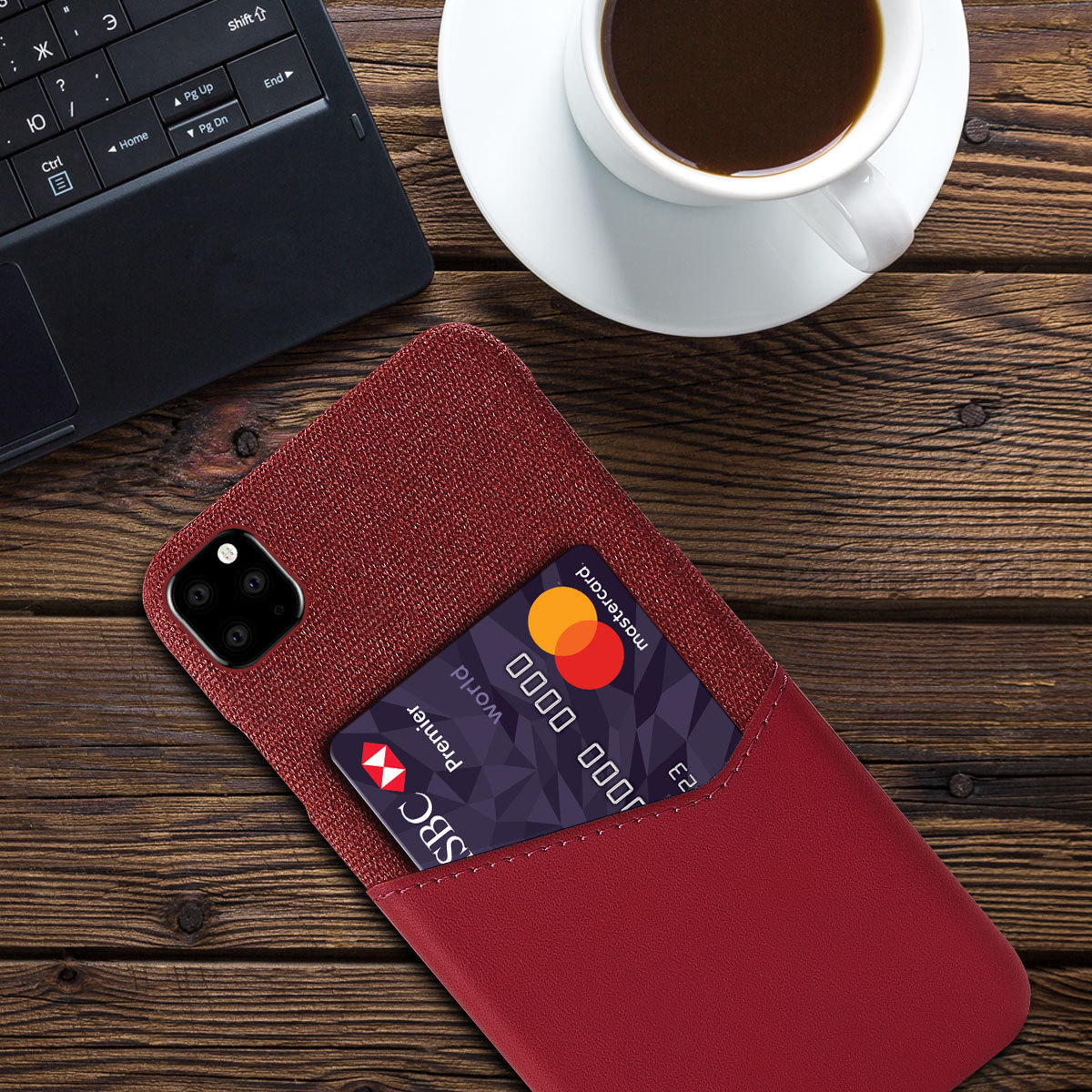 Shockproof Custom Logo Card Wallet Mobile Cover for iPhone 11 Pro Max No Special Craft
