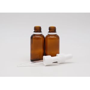 Cylinder 50ml Amber Glass 30ml Essential Oil Bottle