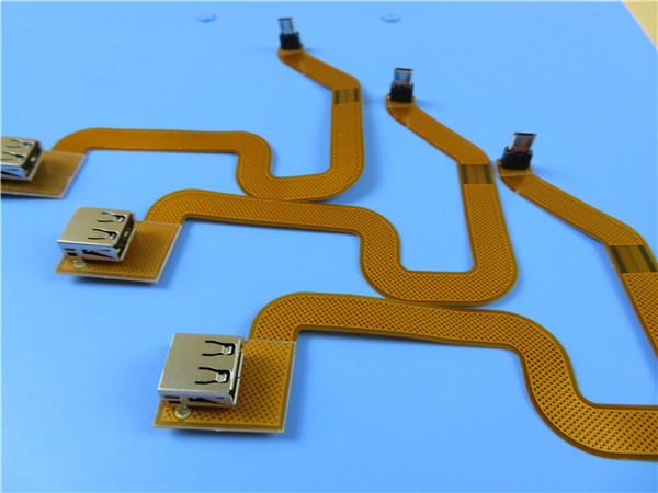 Double Sided Assembled Flexible Printed Circuit Built On Polyimide With 90 OHM Impedance Control for Automobile Sensors
