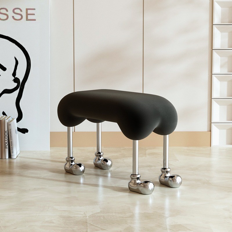 Velvet Star Hotel Bed End Stool Cream Style Dog Stool