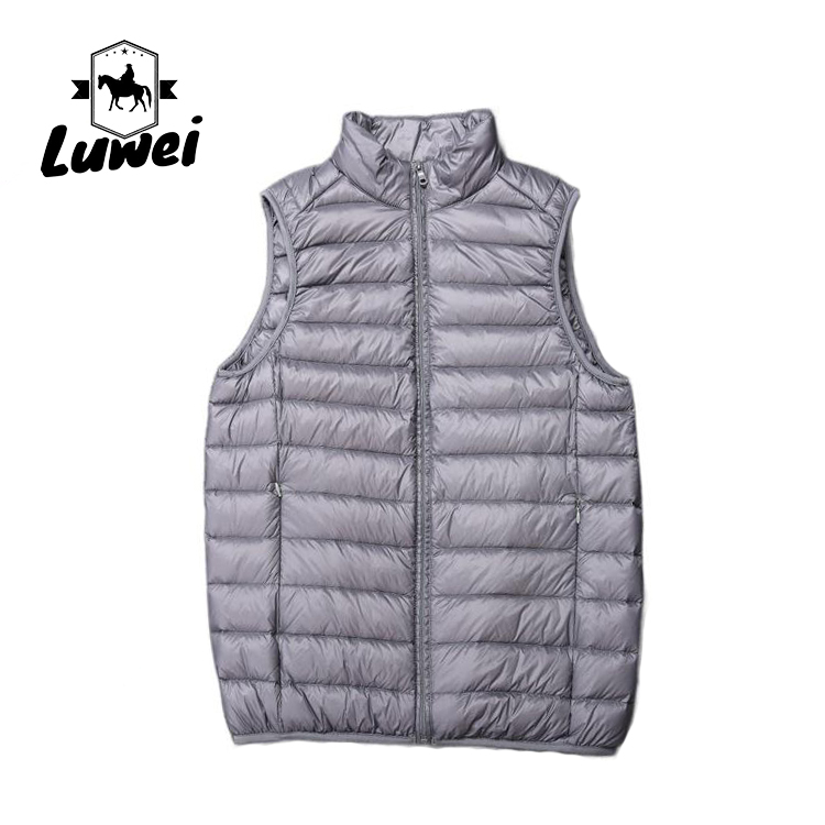 Customized Knit Casual Winter Large Size Polyester Utility Light Compression Cotton Slim Men Vest with Pockets