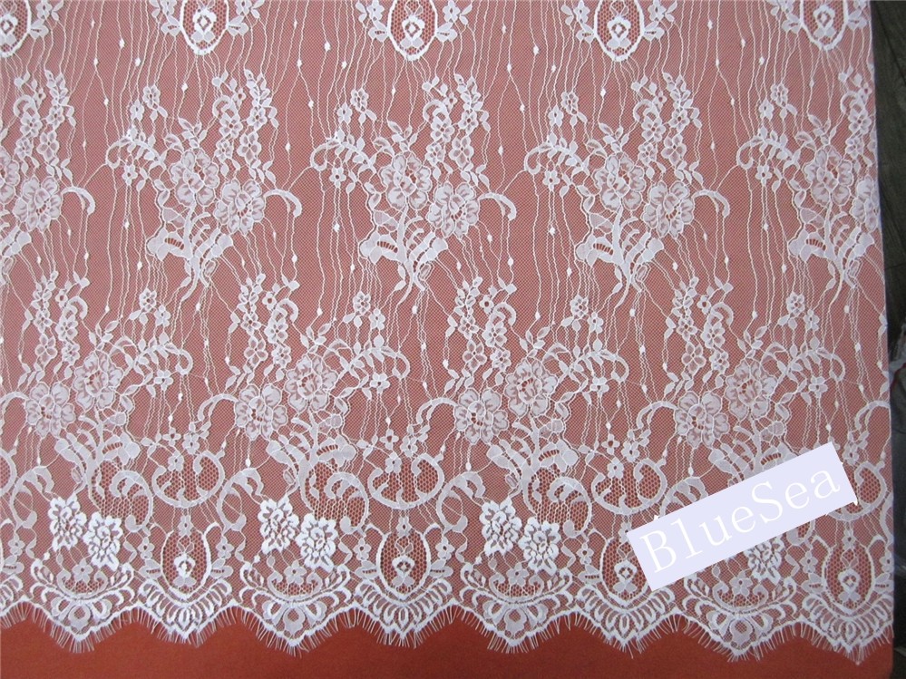 Green Environmental Protection Eyelash Lace Fabric for Wedding Dress