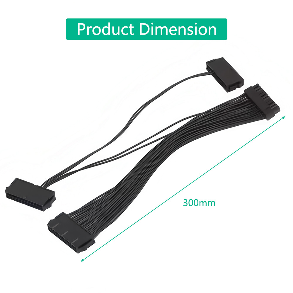 ATX 24 Pin Male 1 To 3 Ports Female Power Supply PSU Splitter Cable One To Two, Turning On One Power Source Can Simultaneously Drive And Synchronize