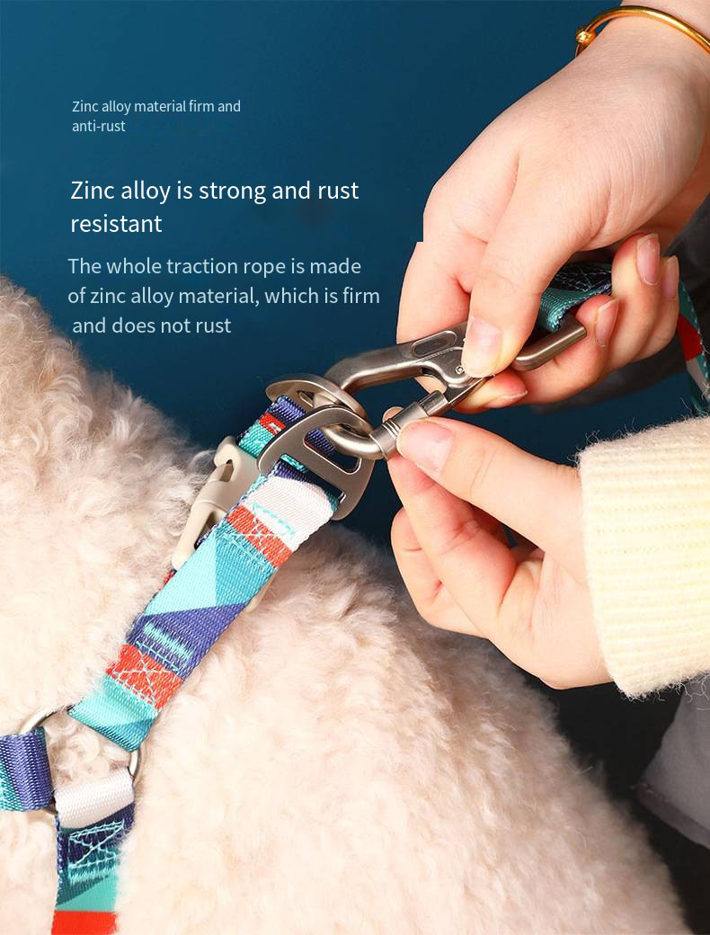 Pet Printed Harness Medium And Large Dogs Anti Breakaway Vest Style Leash