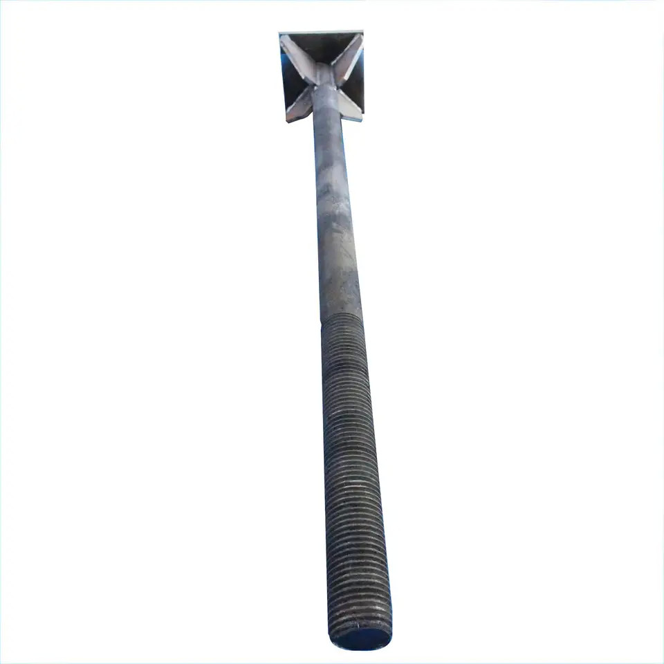 Grade 12.9 9.8 M36 Foundation Bolts 304 316 Stainless Steel Anchor Bolt Welded Plate