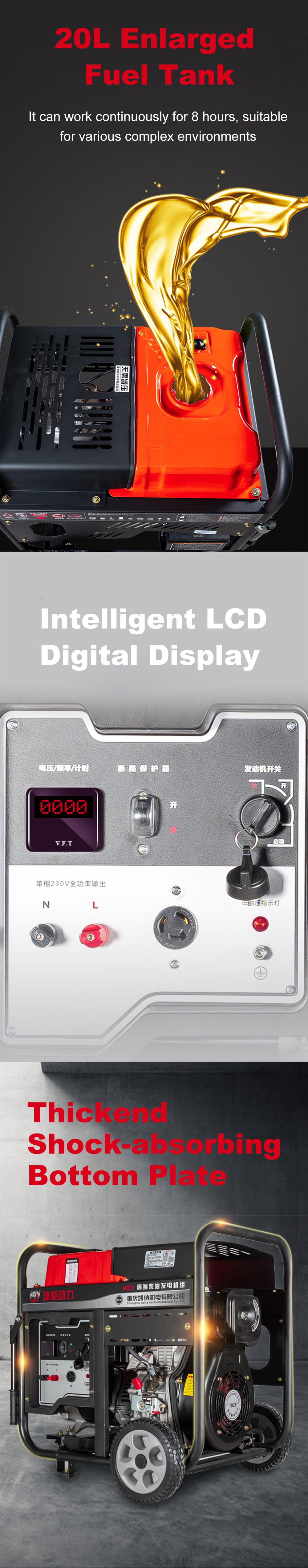 Portable Diesel Power Generators 5KW 6KW 8KW 9KW Energy Use