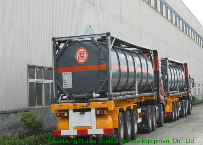 PE Lined Steel ISO Tank Container For Sodium Hypochlorite / Hydrochloric Acid