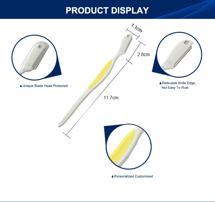 Dermaplaning Foldable Women'S Facial Shaving Razor Slanted Tip Type