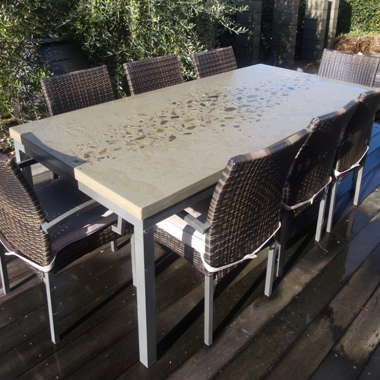 Water Proof Resisitant GRC Concrete Table Set for Enduring Luxury Concrete Outdoor Furniture