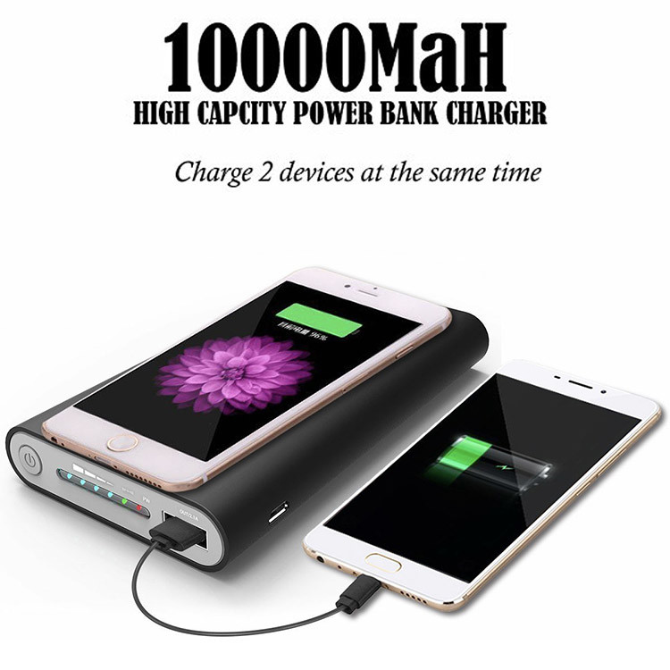 5W QI Standard Wireless 10000mAH Dual USB Power Bank