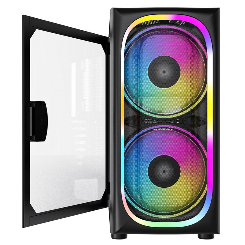 ATX Chassis PC Gaming ARGB Acrylic Glass PC Case 2x200MM LED Lighting
