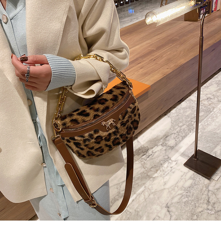 Plush Lambs Wool Fluffy Fur Women's Wait Bag Small Fashion Fabric Winter Female Bag Designer Handbags