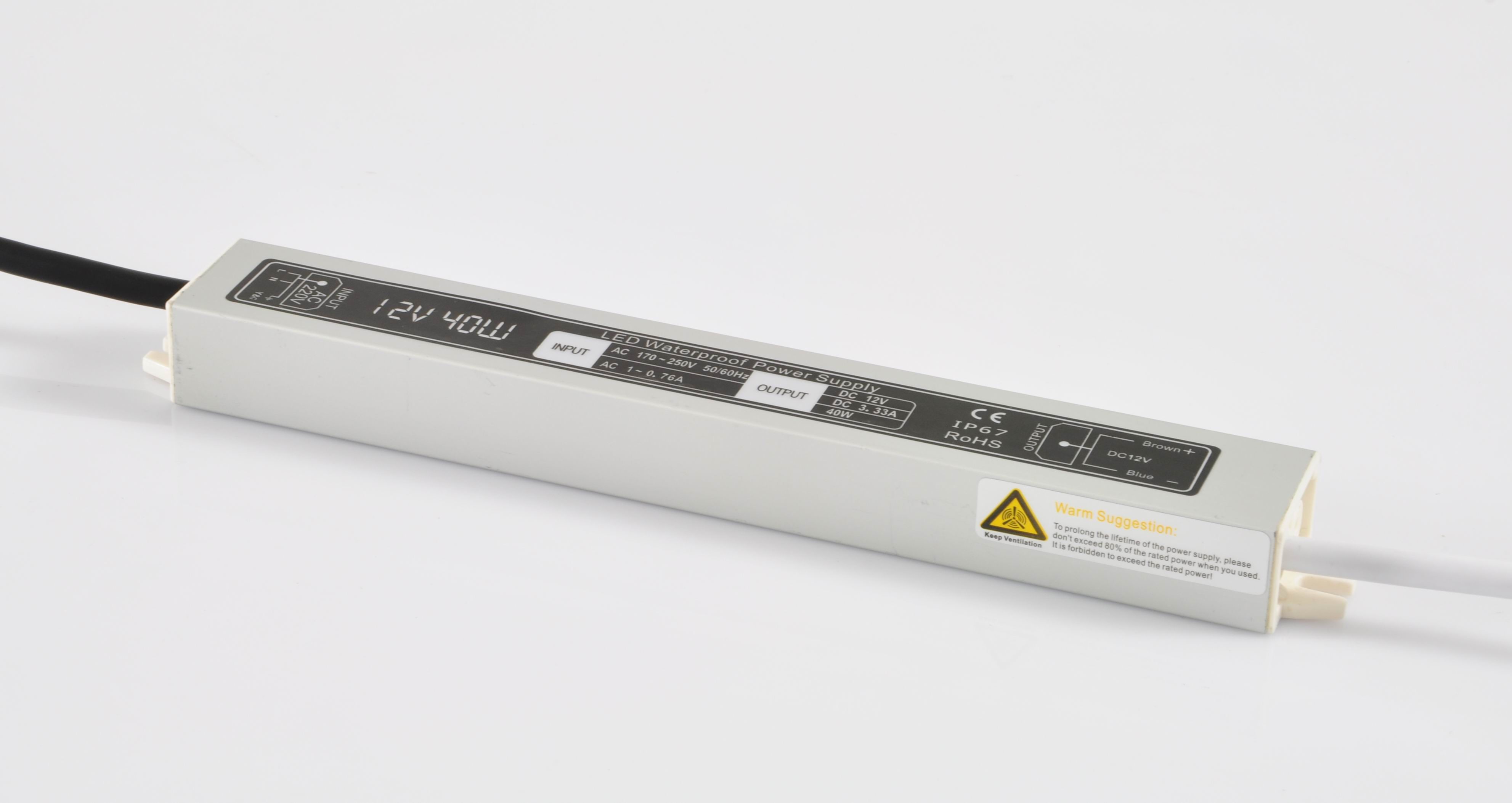 24v led power supply 40w Slim waterproof power supply IP67 LED transformer Adapter for LED Light