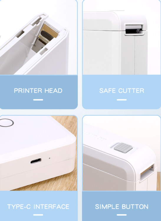 15mm Barcode Label Making Machine Printer 60mm/s Mini Thermal Sticker Printer