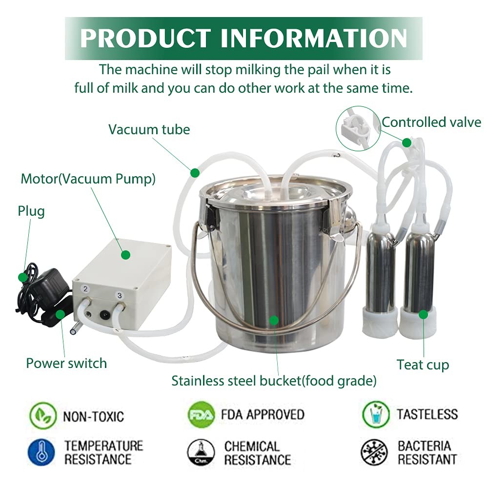 Portable Dairy Farm Simple Pulse Goat Milker Vacuum Pulsation