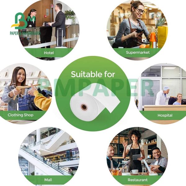BPA Free 65gsm Thermal Printer Paper Roll For Cashier Receipt 80mm 57mm