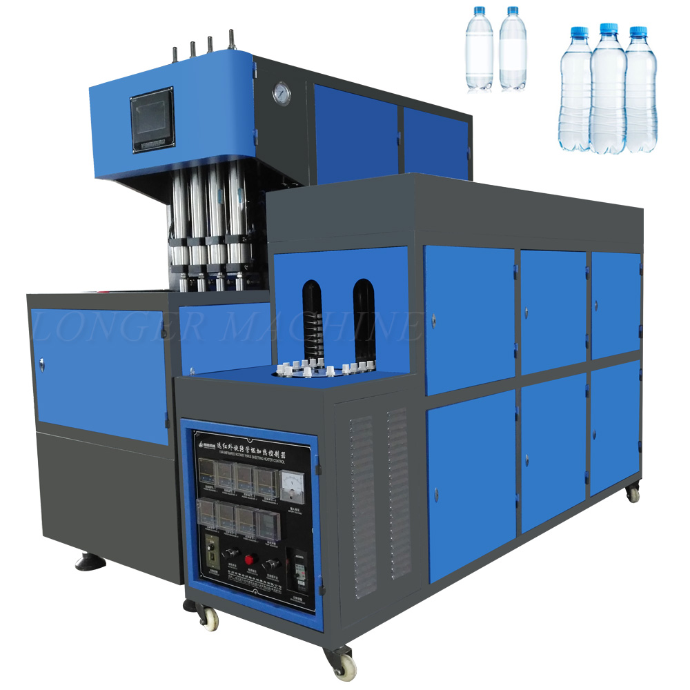 380V/50HZ Voltage 4 Mold PET Plastic Bottle Making Machine for Small Production Lines