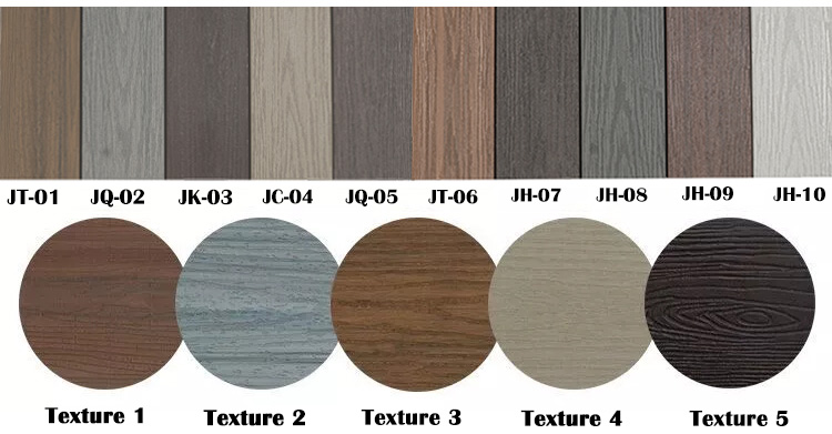 Brown Covered Elastic Plastic and PVC Core Inside Garden Solid Grooved Composite Flooring for Outdoor Balcony