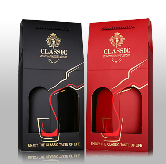 Double Pack Wine Box High-end Creative Hand Gift Wine Box Corrugated Wine Cart Custom