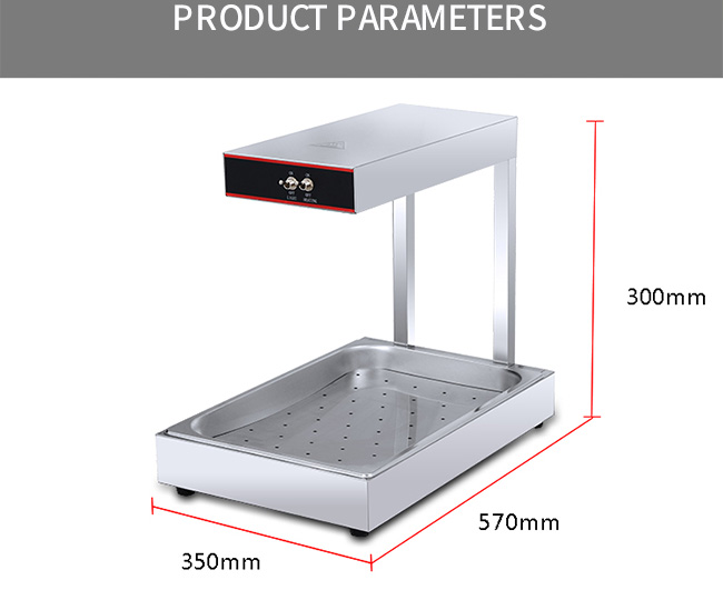 Safe Commercial French Fry Warmer Cake Display Fridge Thermostatic Control Increase Temperature Rapidly