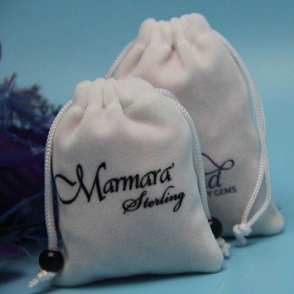 Aux Suede Drawstring Jewelry Bag Logo Printed Custom Velvet Material For Gift