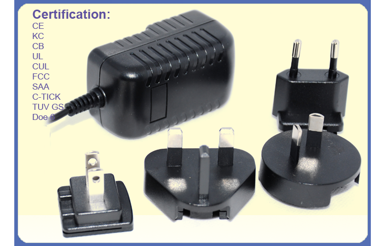14v 1.07a Interchangeable Plug Adapter With Protection Functions