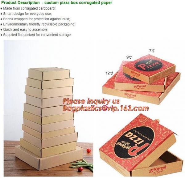 Kraft Pizza Paperboard Take Out Containers cheap pizza delivery box Packing Boxes,recyclable Pizza packaging boxes bagea