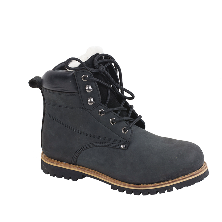 Industrial MJ-10 Leather Working Shoes with Warm Campela Lining and Durable PU Outsole