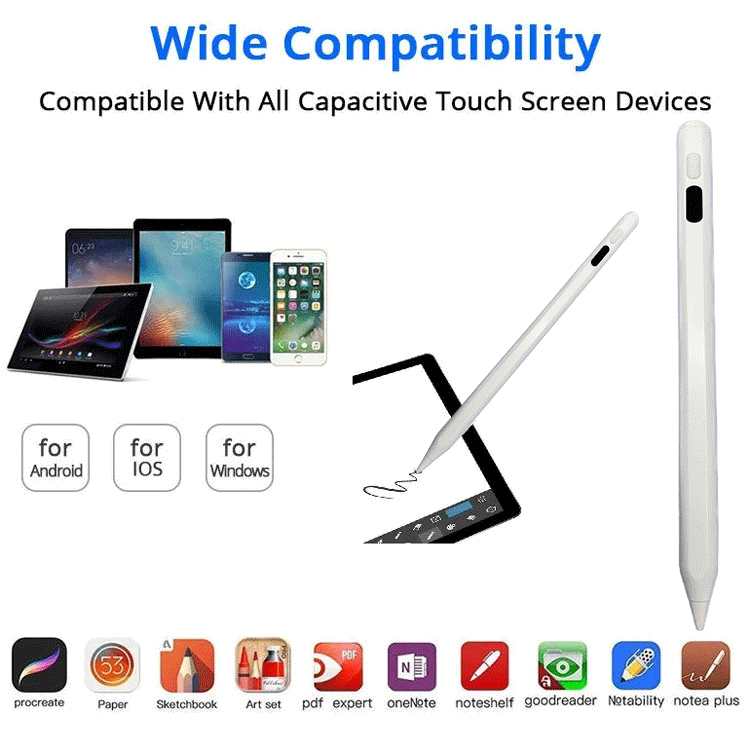 Universal Palm Rejection Active Capacitive Stylus Pen For Touch Screen