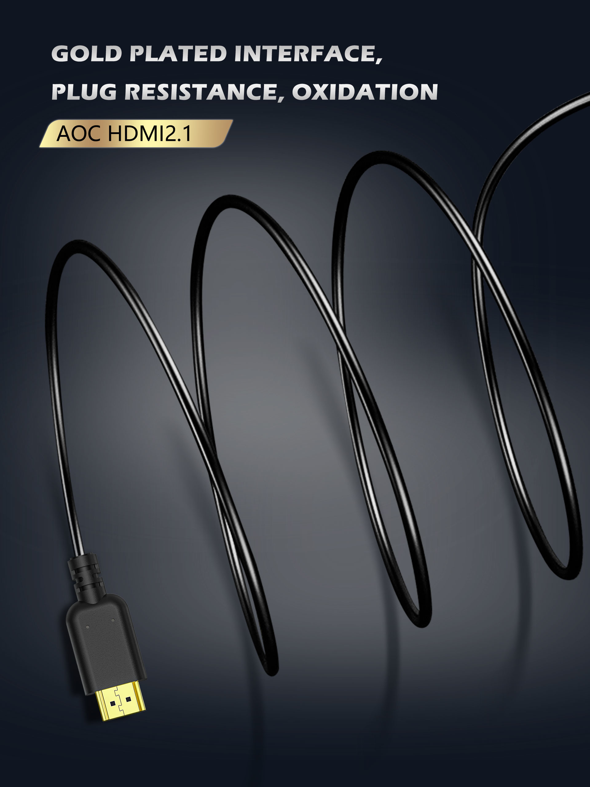 Black 8K HDMI Cable 6 Feet 48Gbps Dynamic HDR EARC Ultra High Speed