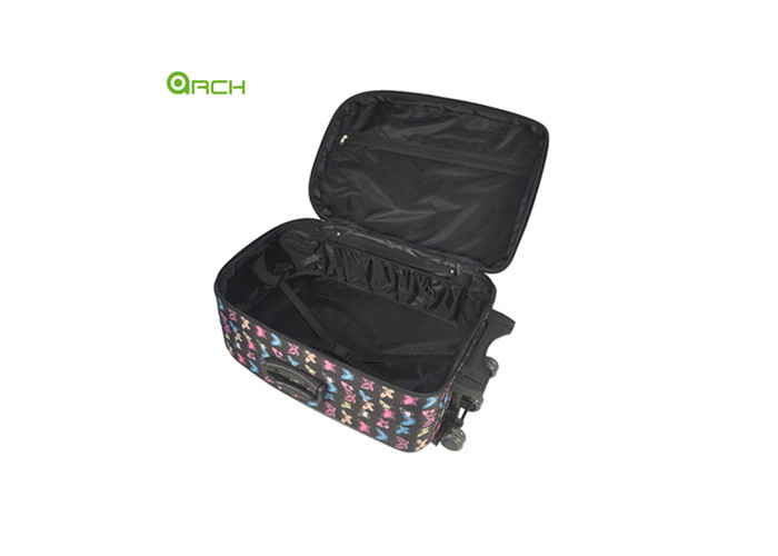 Printing Round Shape Travel Trolley Lightweight Luggage Bag with 6 External Wheels