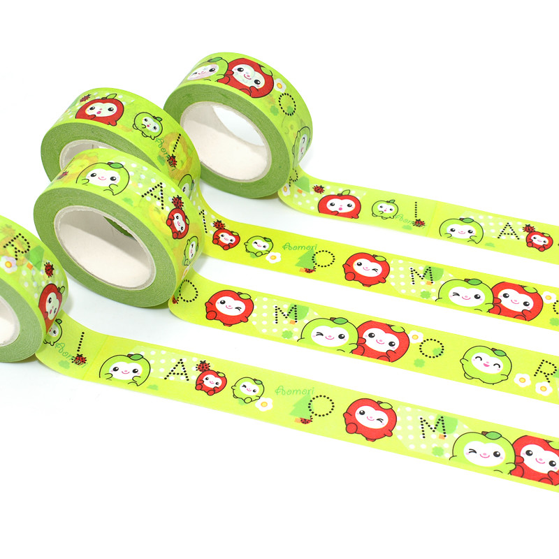 Tearable Acrylic Adhesive Waterproof Kawaii Colored Masking Washi Tape Jumbo Washi Tape