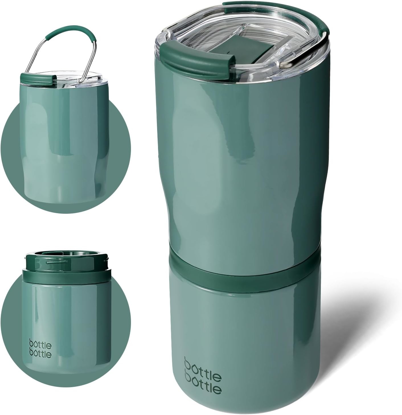 Microwave And Dishwasher Safe 2 In 1 Stainless Steel Double Wall Tumbler 13.5 Ounces